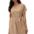 V-NECK BELTED DRESS “LEE-JOHN"