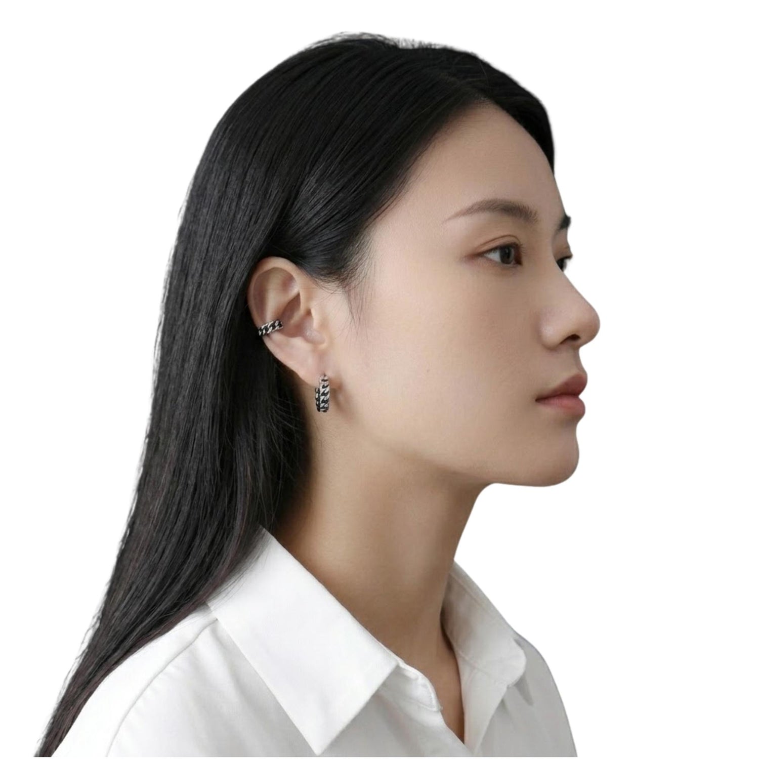 VINTAGE CHAIN BUCKLE EARRINGS (الأقراط)