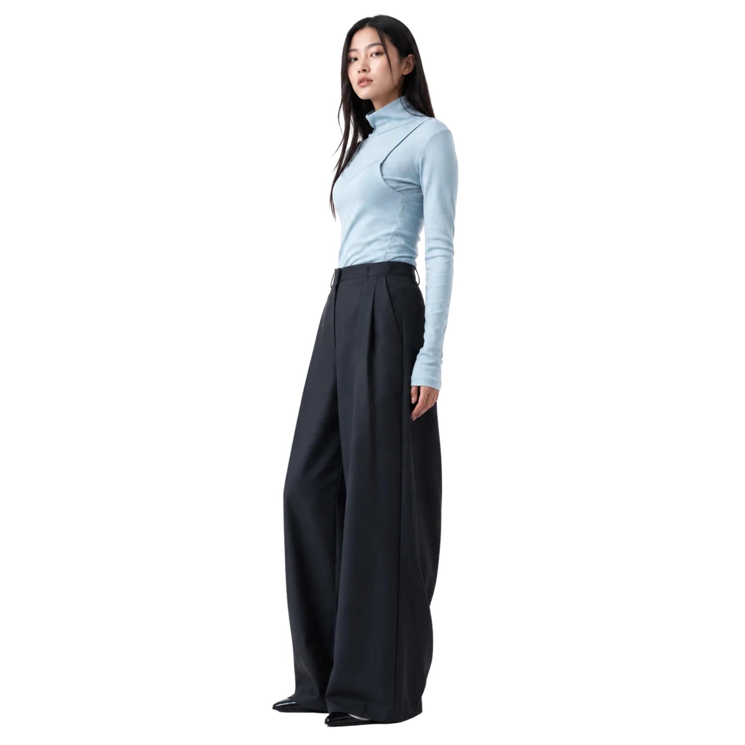 WIDE-LEG OVERLAY TROUSERS (بنطلون)“VELORA”