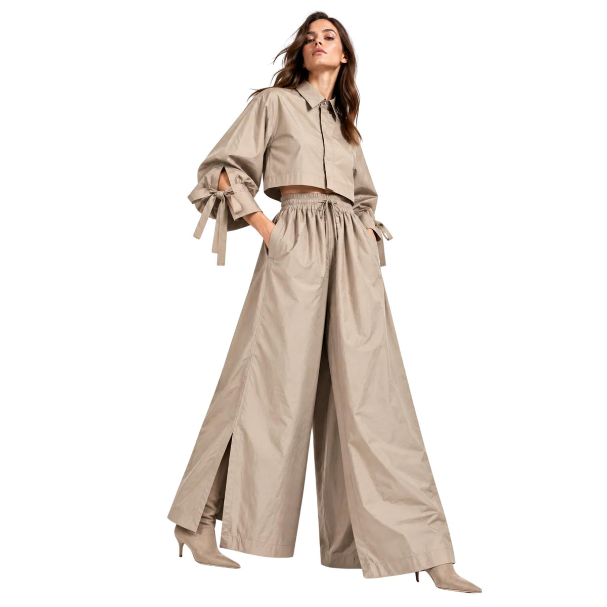 WIDE-LEG SIDE SLITS TROUSERS بنطلون“LIZA”