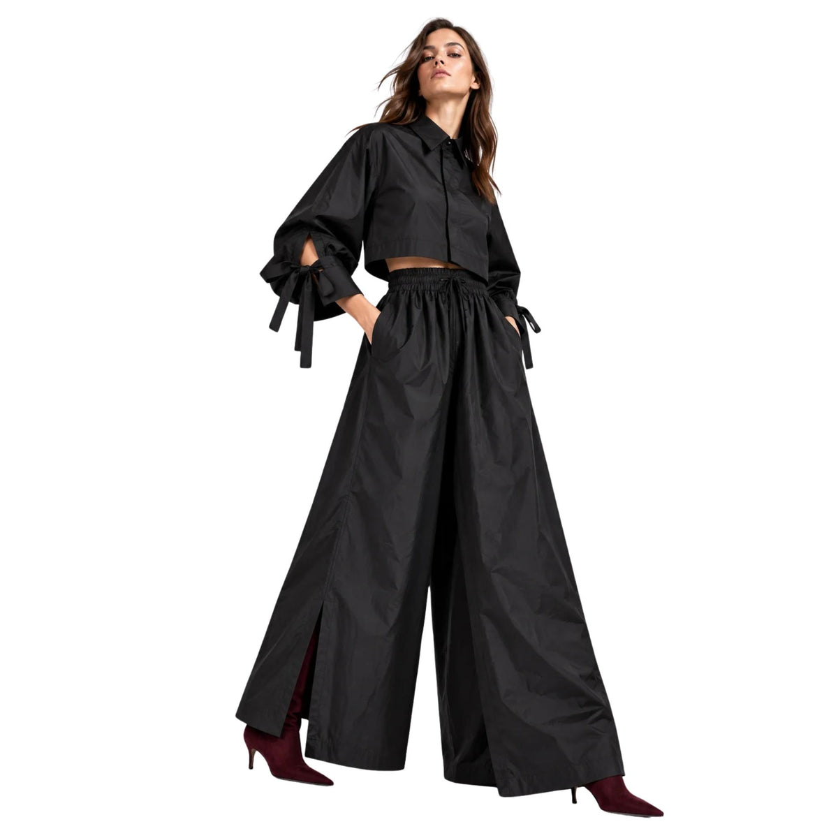 WIDE-LEG SIDE SLITS TROUSERS بنطلون“LIZA”