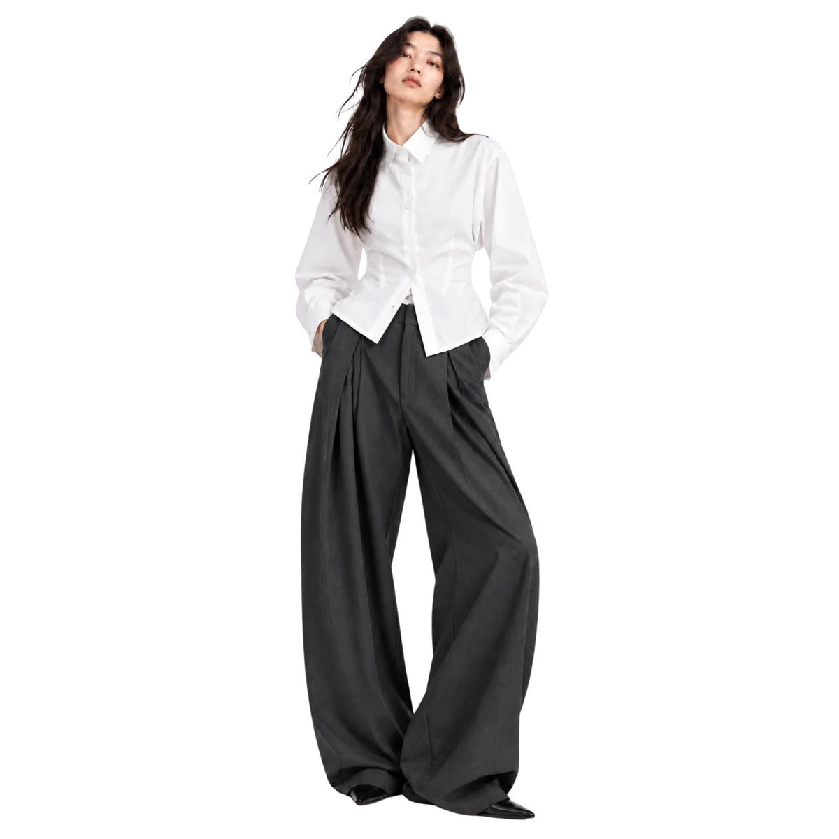 WIDE FRONT PLEATED TROUSERS بنطلون “LIDIA”