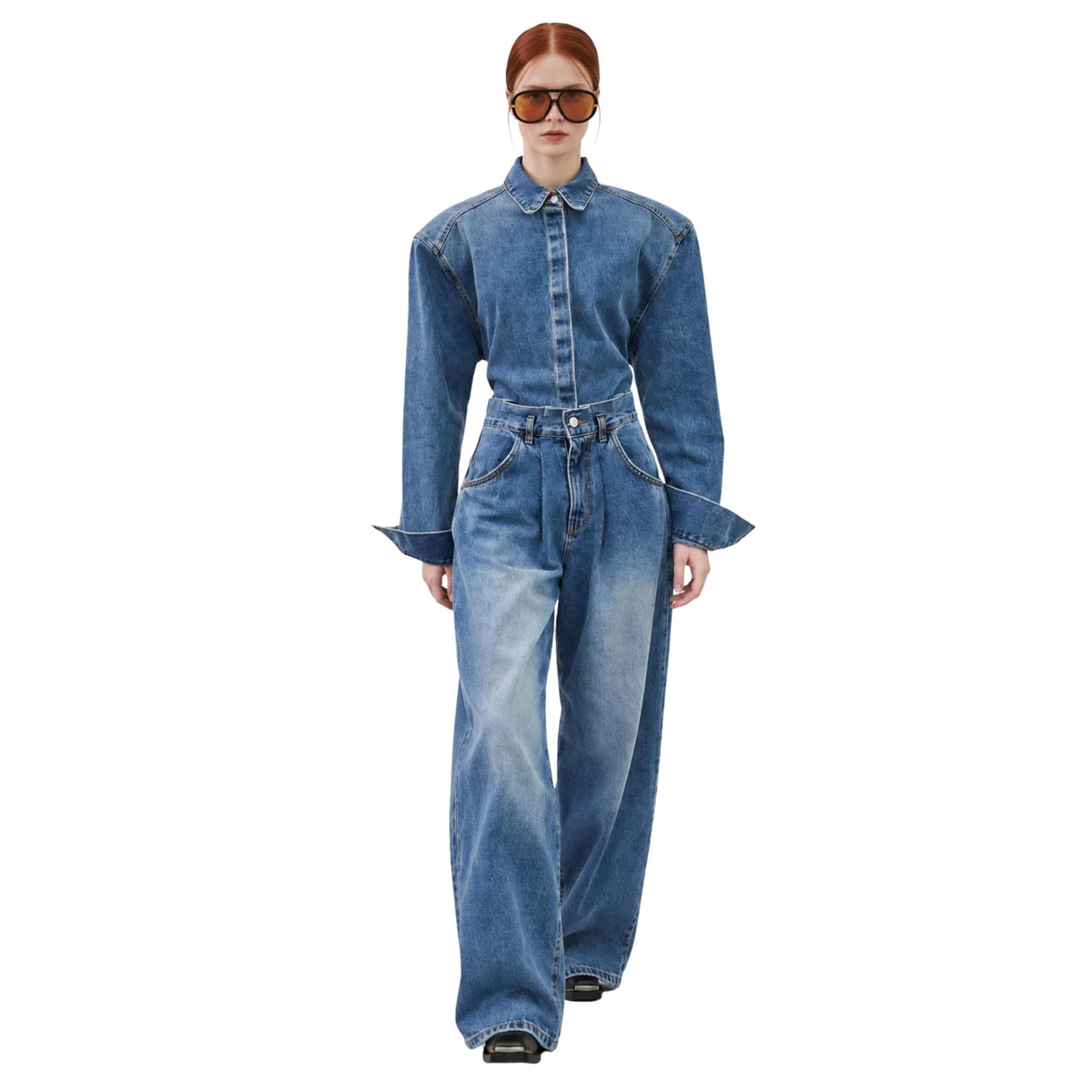 WIDE LEG DENIM TROUSERS (بنطلون) “SASHA”