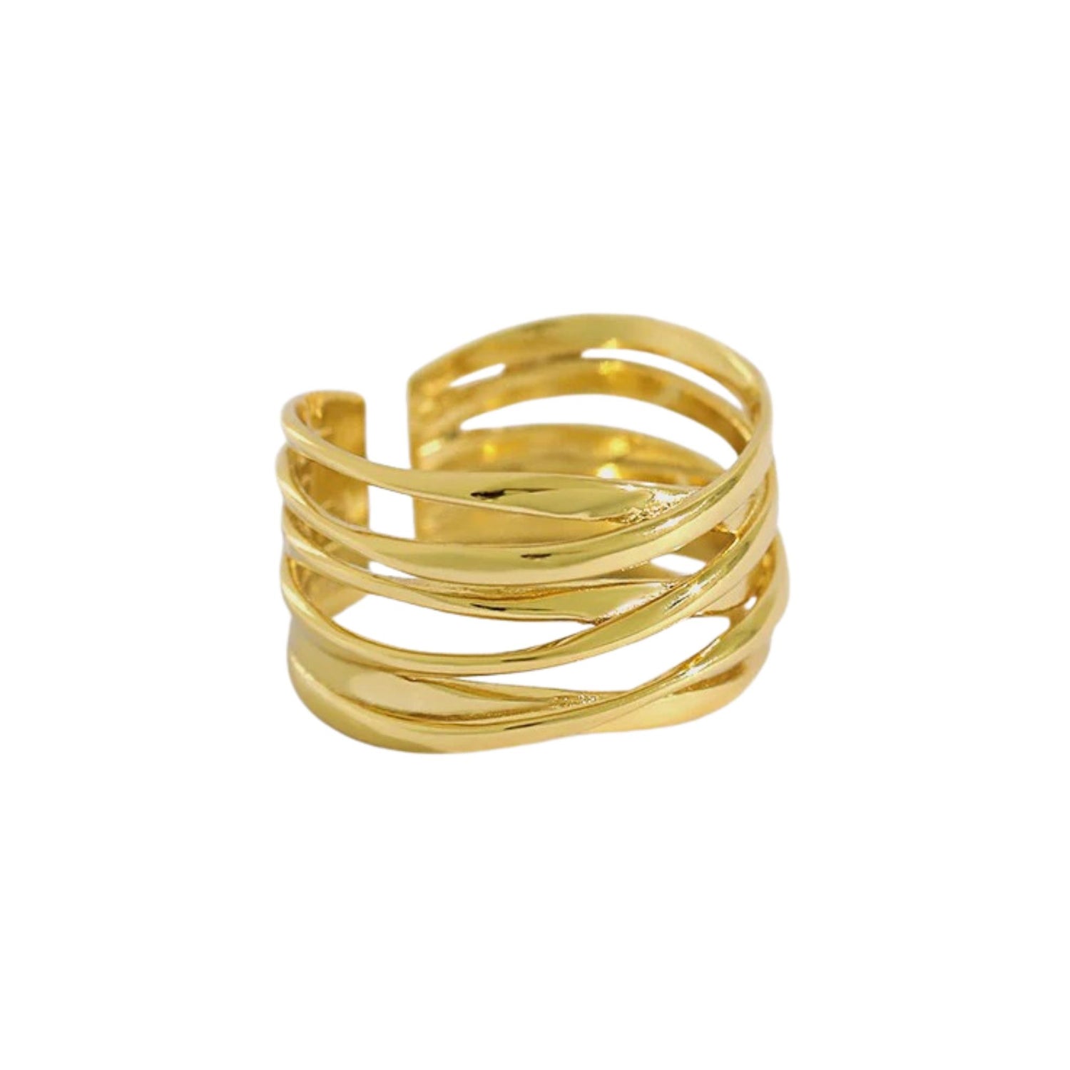 WRAPPED MULTI-LAYER LINES  OPEN RING (الخاتم)